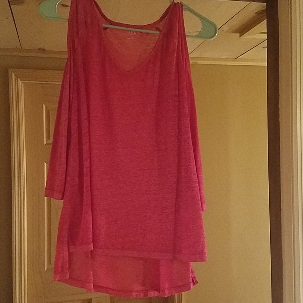 Thin long sleeve dress shirt, shoulders exposed